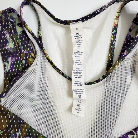 Lululemon Womens Running In The City Tank Top 2 Mesh Polka Dot Floral Lu… - Picture 6 of 9